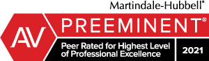 Martindale-Hubbell | AV Preeminent | Peer Rated For Highest Level of Professional Excellence 2021
